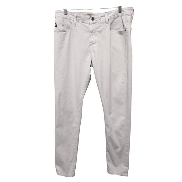 AG The Graduate Tailored Leg Jeans Mens 35x33* White Slim Straight Denim - Picture 1 of 12